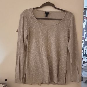 Eileen Fisher Beige Linen Blend 3/4 Sleeve Sweater Small